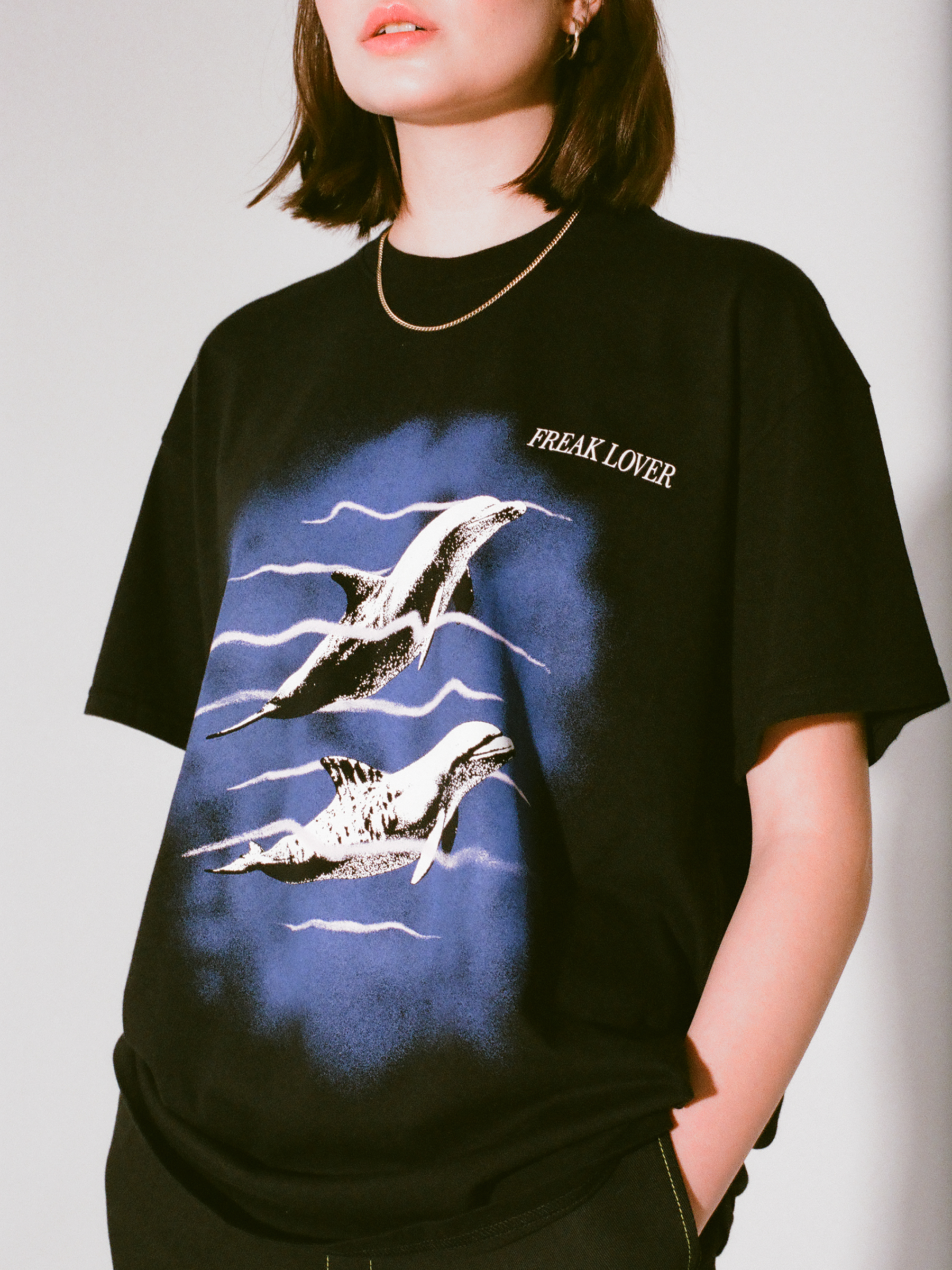 DOLPHINS LOVE OVERSIZED TEE
