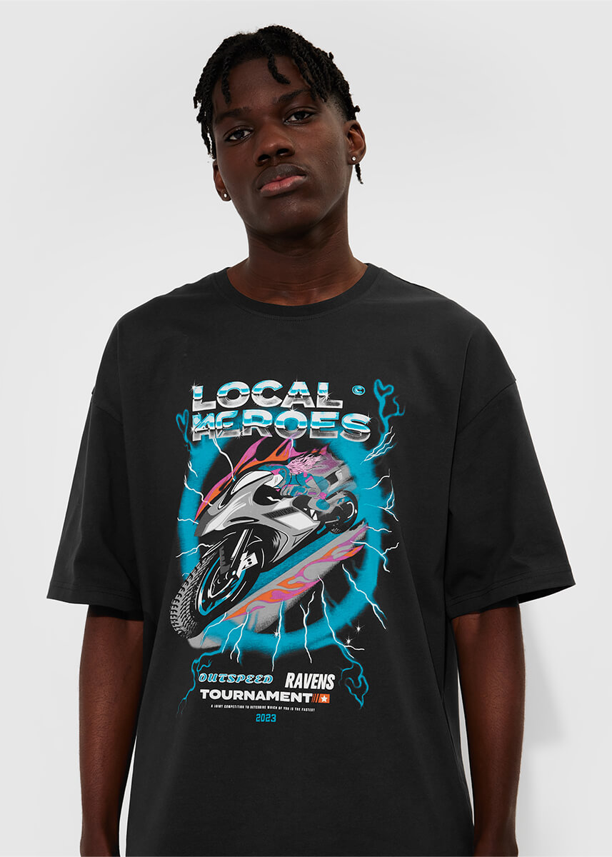 4F X LOCAL HEROES UNISEX WASHED TEE
