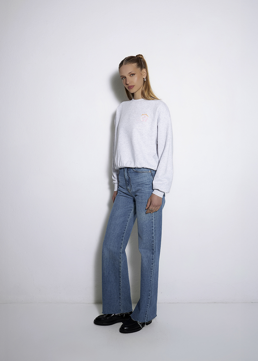 BLUZA ALOHA SZARA  CREW NECK