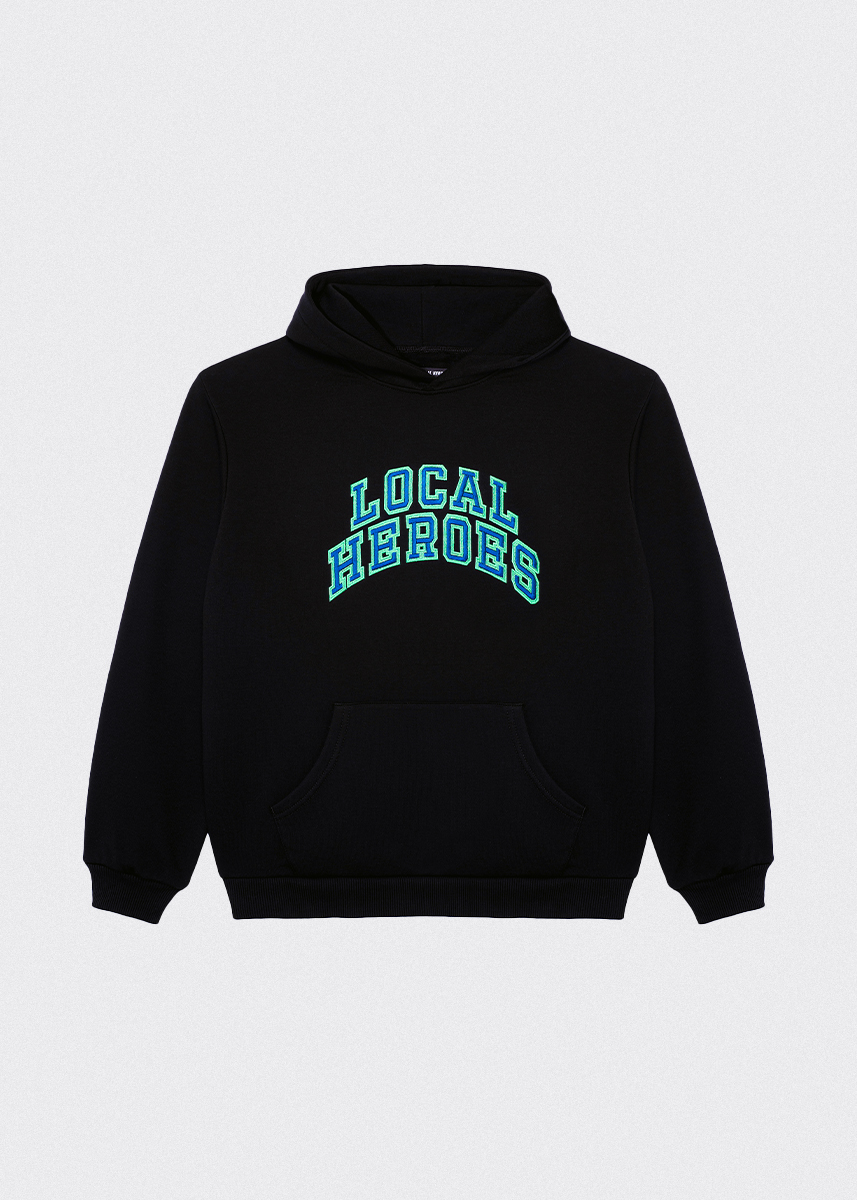 AURA BLACK WITH BLUE AND GREEN HOODIE
