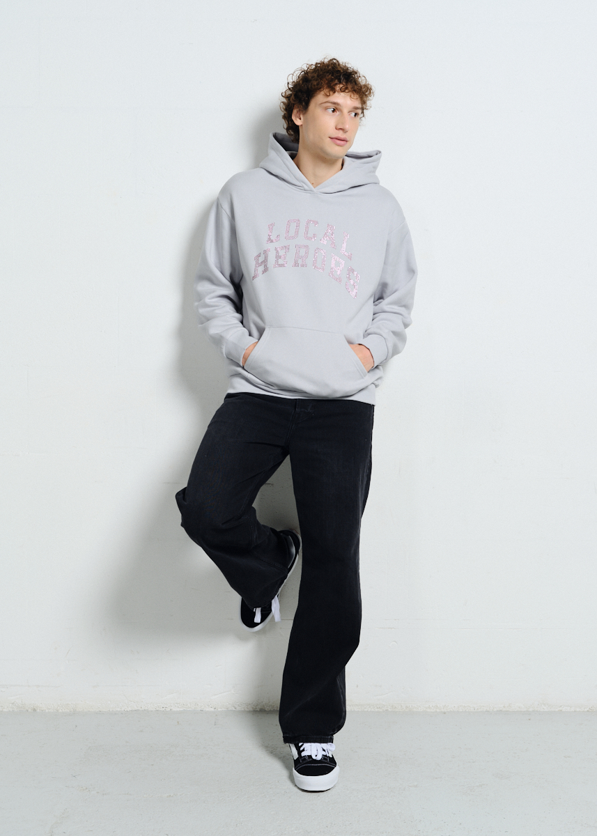 BLUZA AURA RHINESTONES LIGHT GREY 