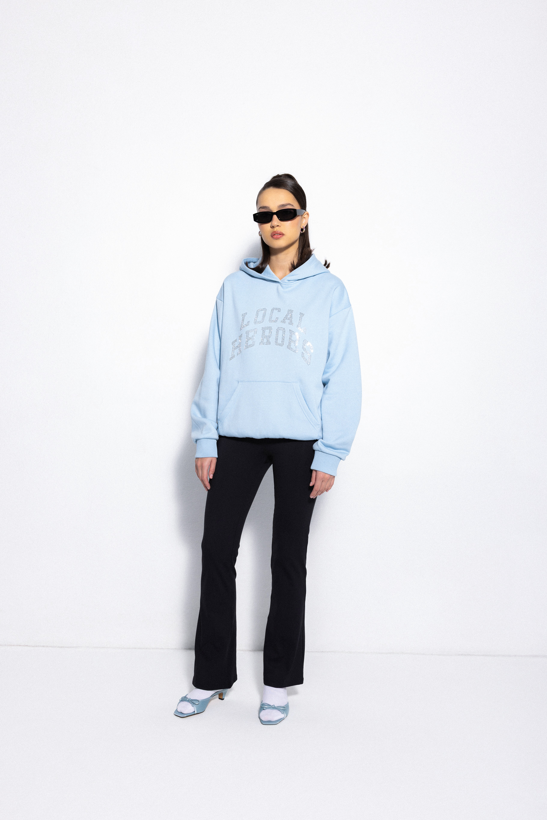 BLUZA AURA RHINESTONES POWDER BLUE