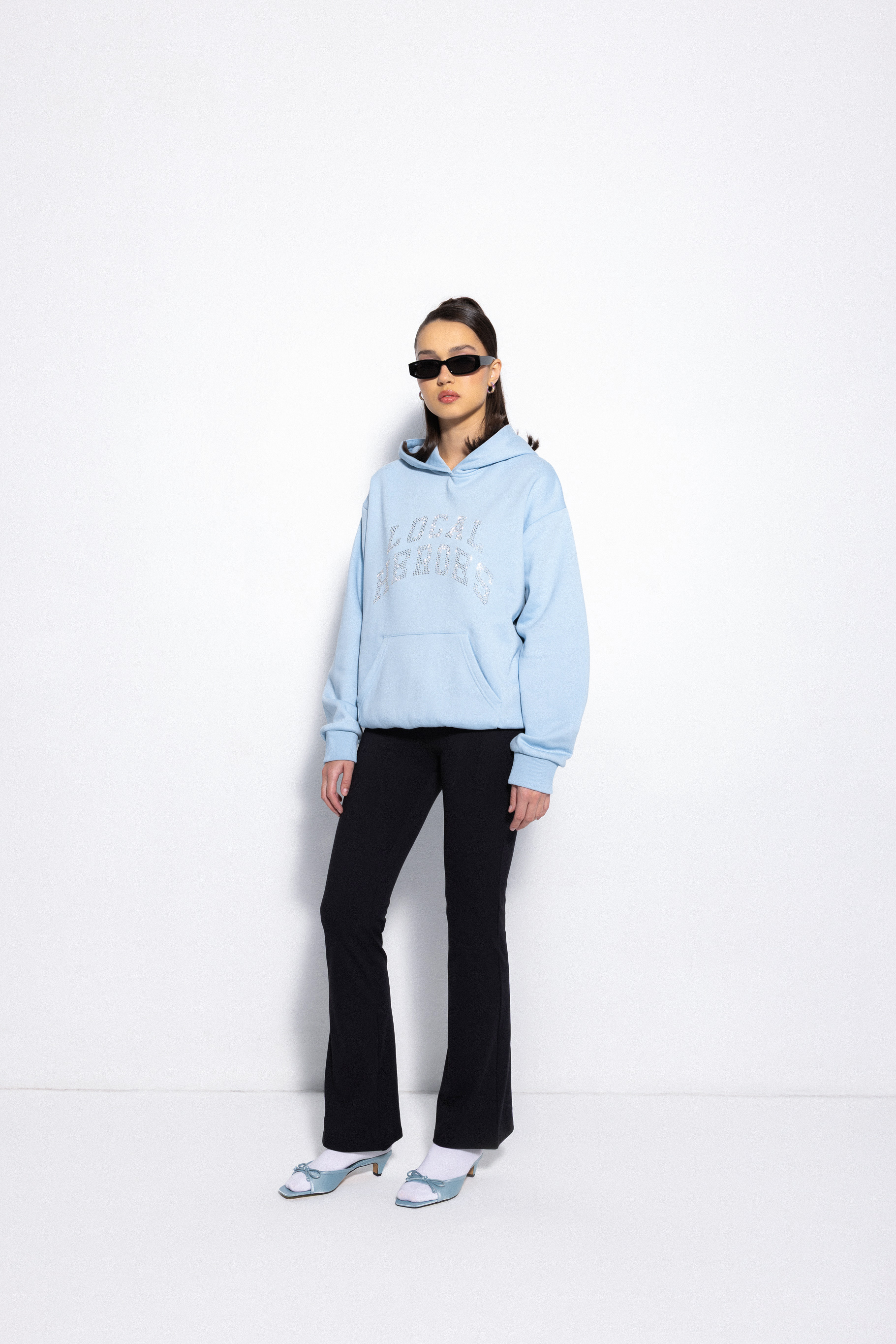 BLUZA AURA RHINESTONES POWDER BLUE
