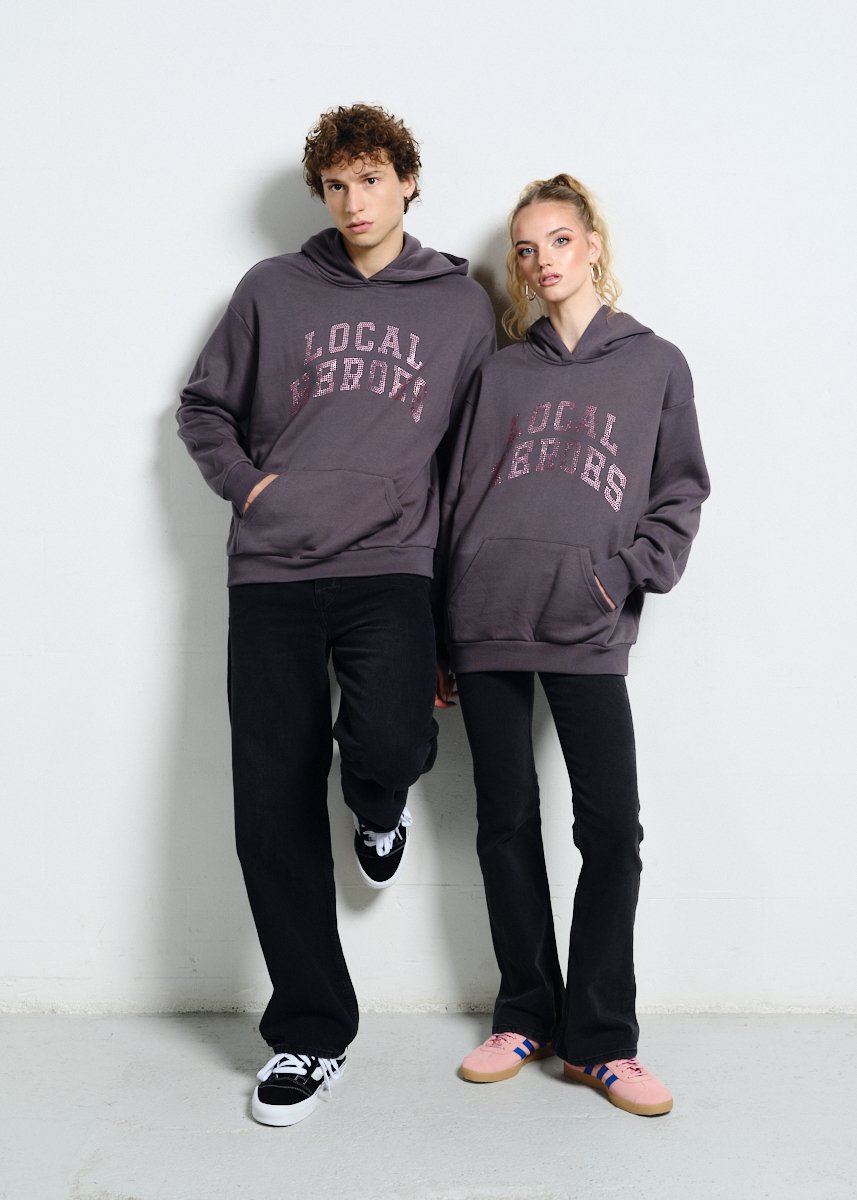 BLUZA AURA RHINESTONES SZARA