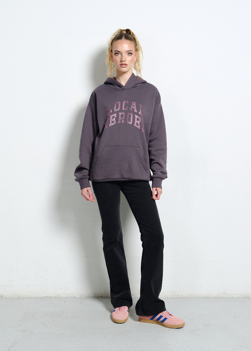 BLUZA AURA RHINESTONES SZARA