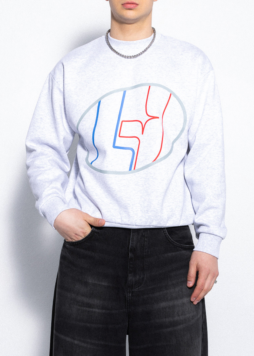MĘSKA BLUZA LH TEAM SZARY MELANŻ