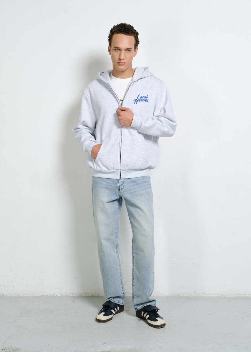 SZARA BLUZA NA ZAMEK LH BASIC