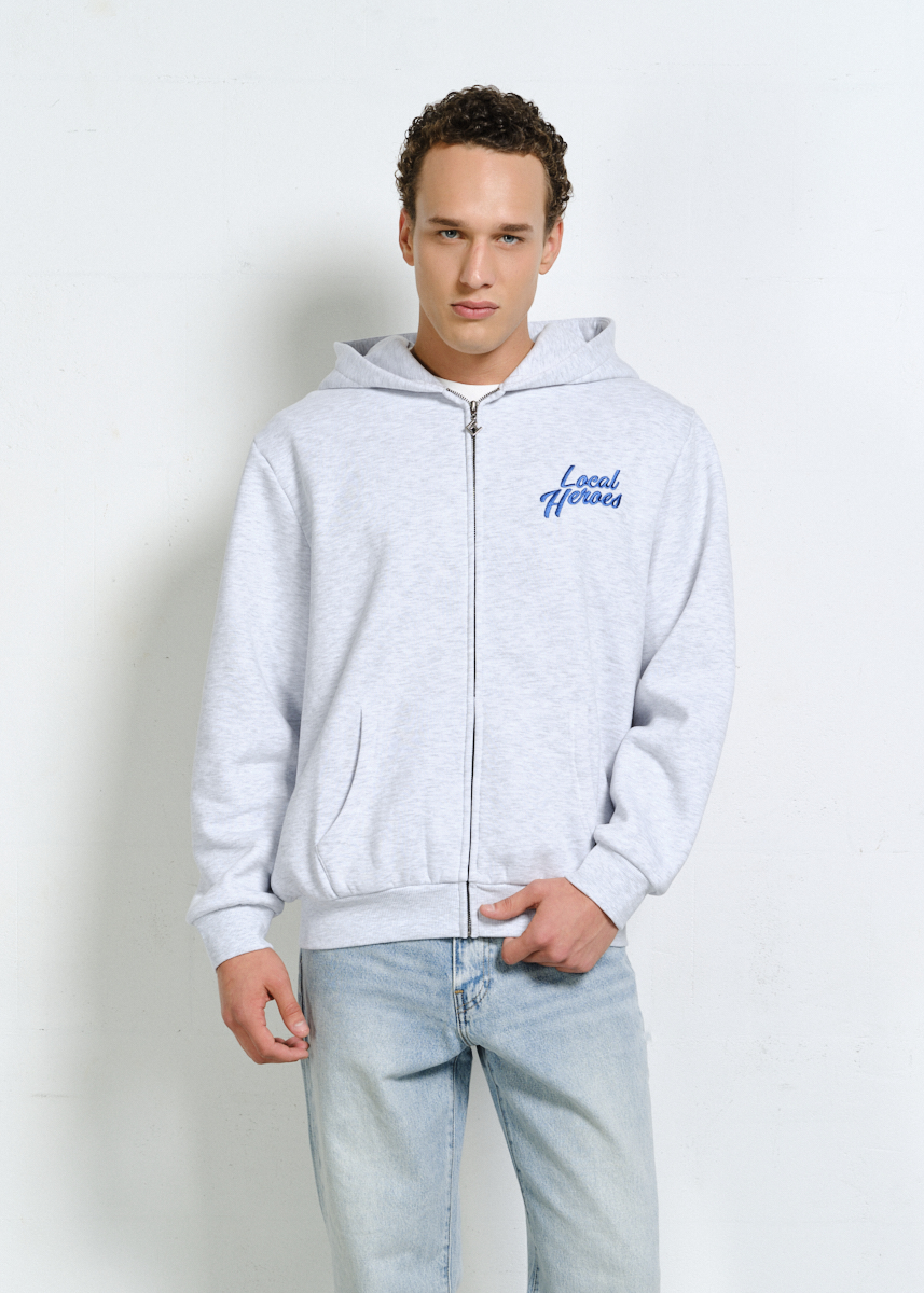 SZARA BLUZA NA ZAMEK LH BASIC