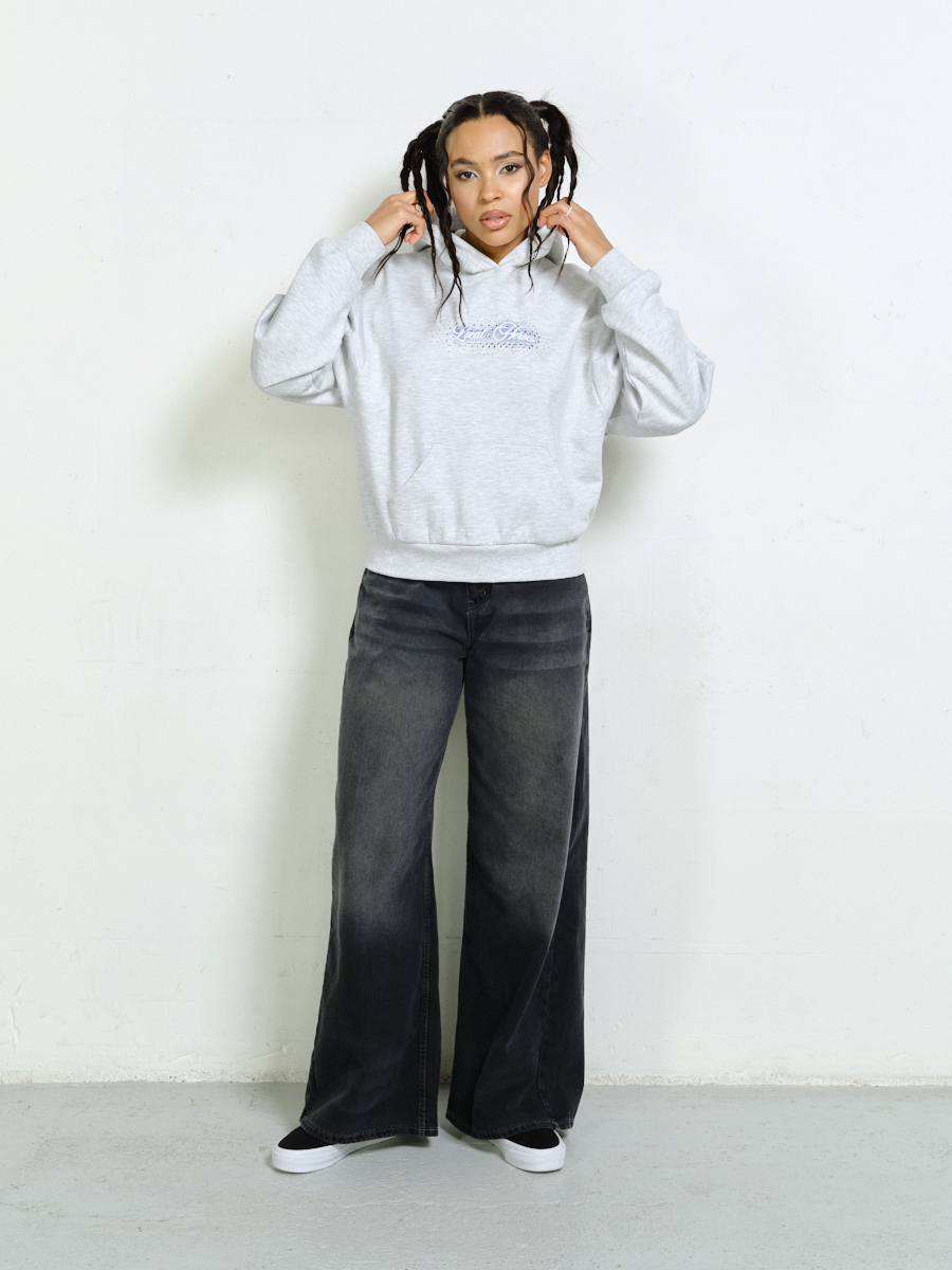 BLUZA Z KAPTUREM LH GALAXY RHINESTONE SZARA