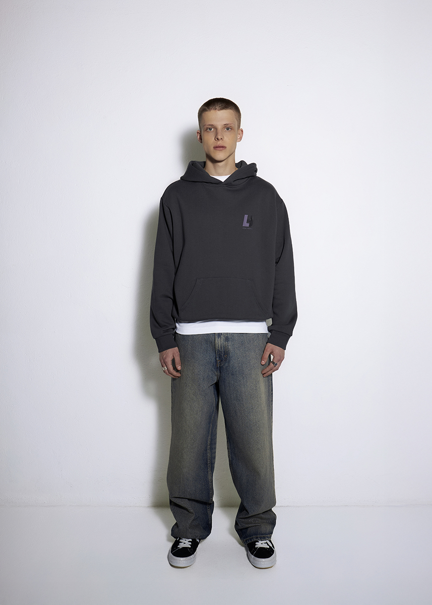 BLUZA Z KAPTUTEM LH TEAM CZARNA MĘSKA