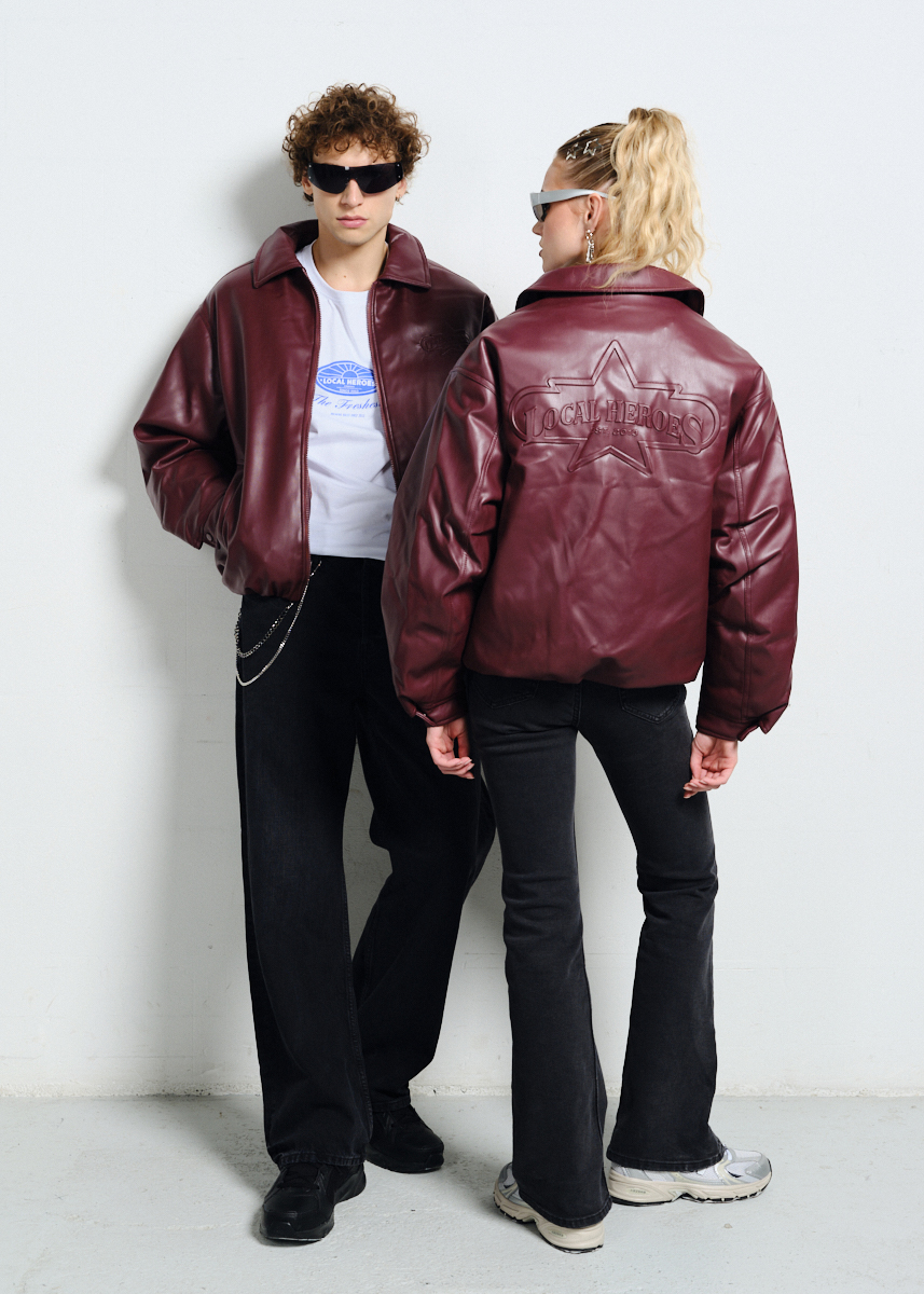 BURGUNDOWA BOMBERKA SUPERSTAR 