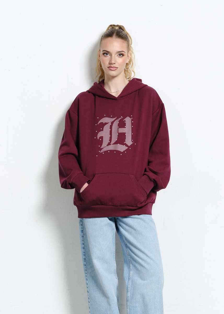 LH GRUNGE HOODIE BURGUND