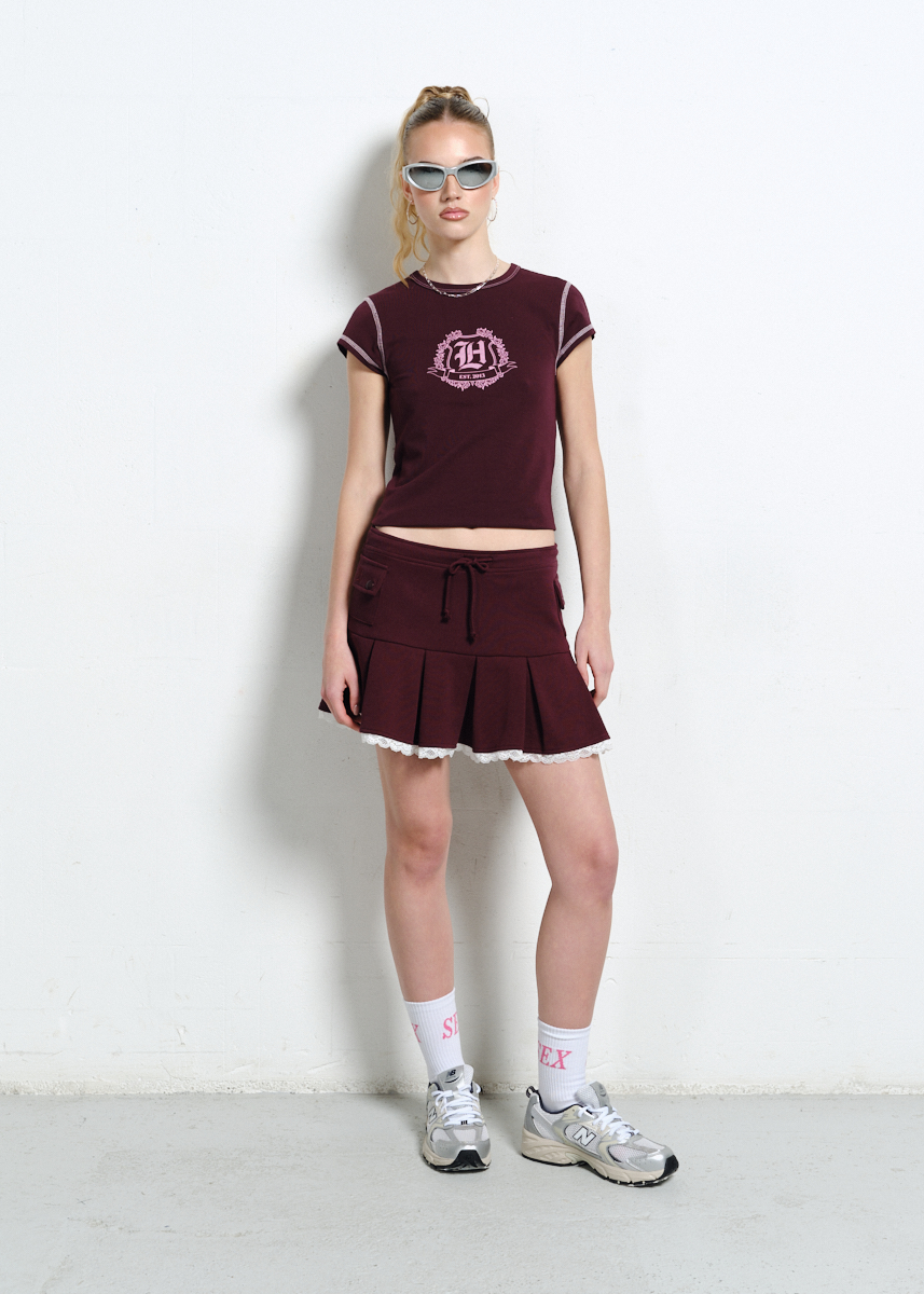 SPÓDNICA LH GRUNGE BURGUND