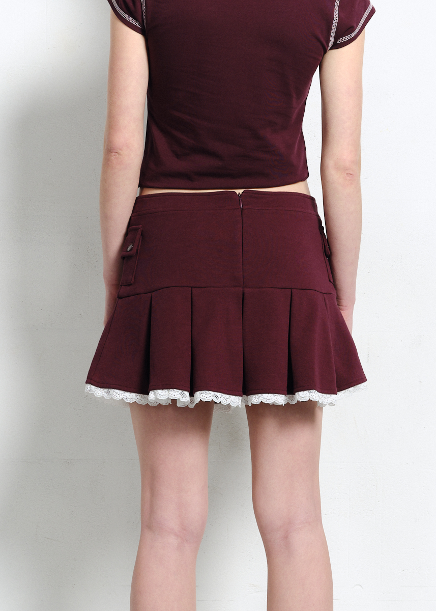 SPÓDNICA LH GRUNGE BURGUND