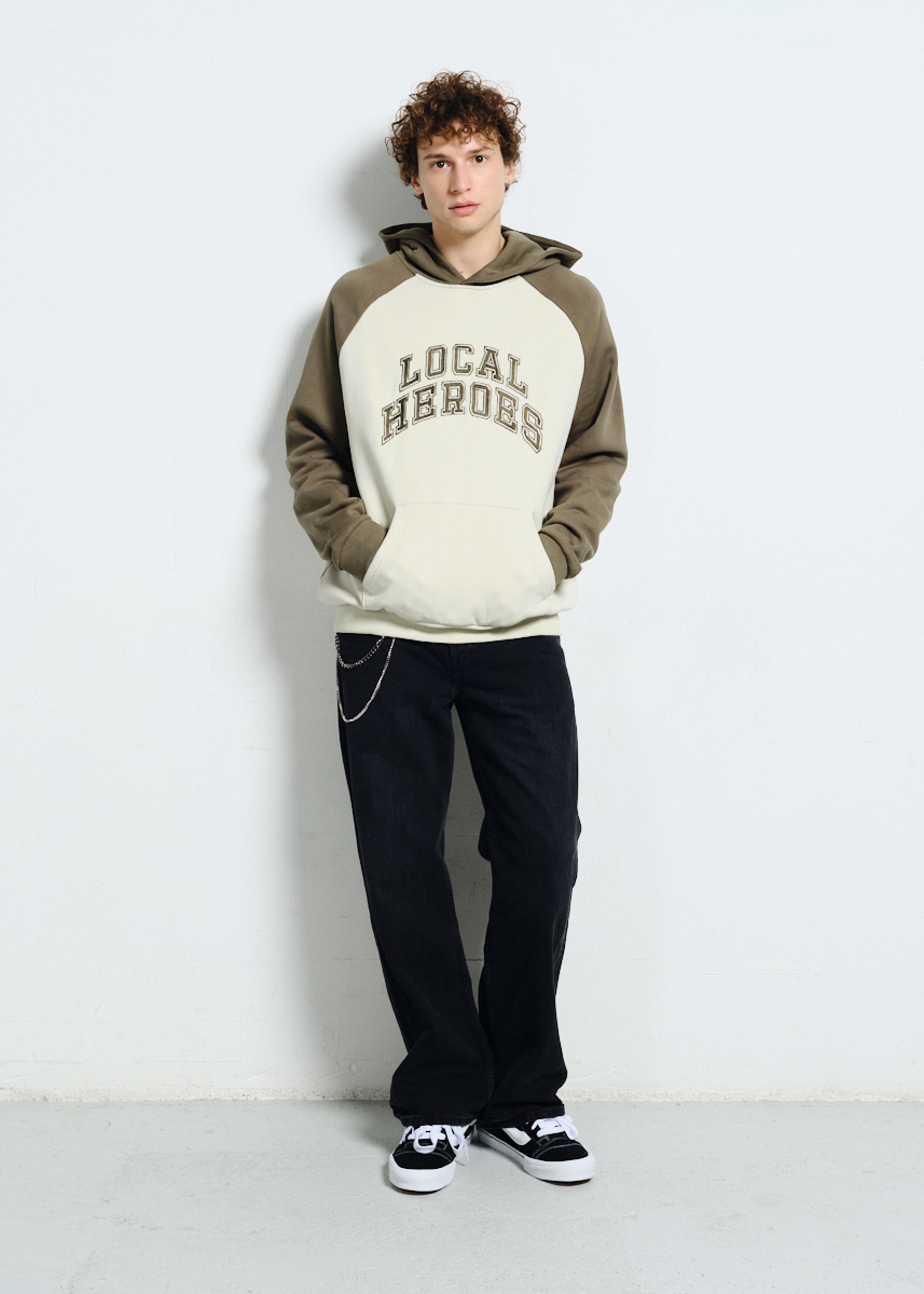 MĘSKA BLUZA AURA ZIELONO-KREMOWA