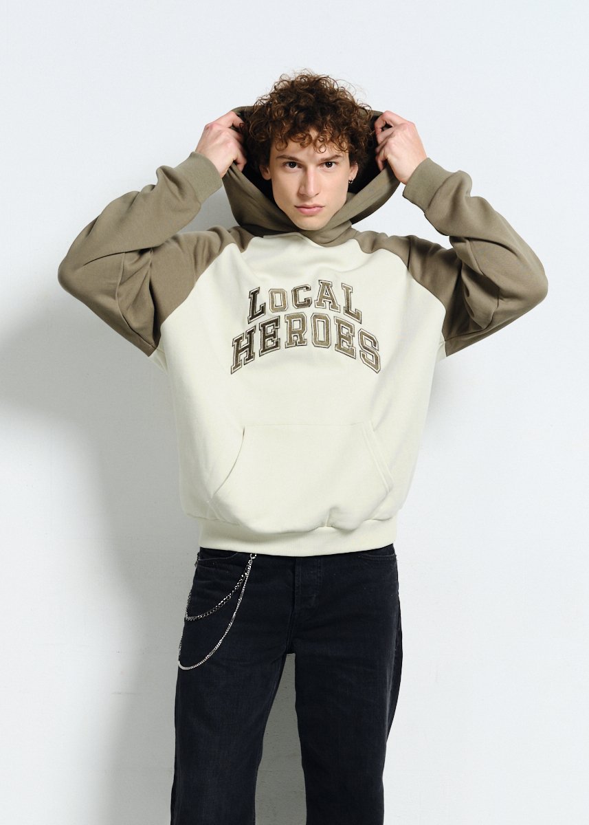 MĘSKA BLUZA AURA ZIELONO-KREMOWA