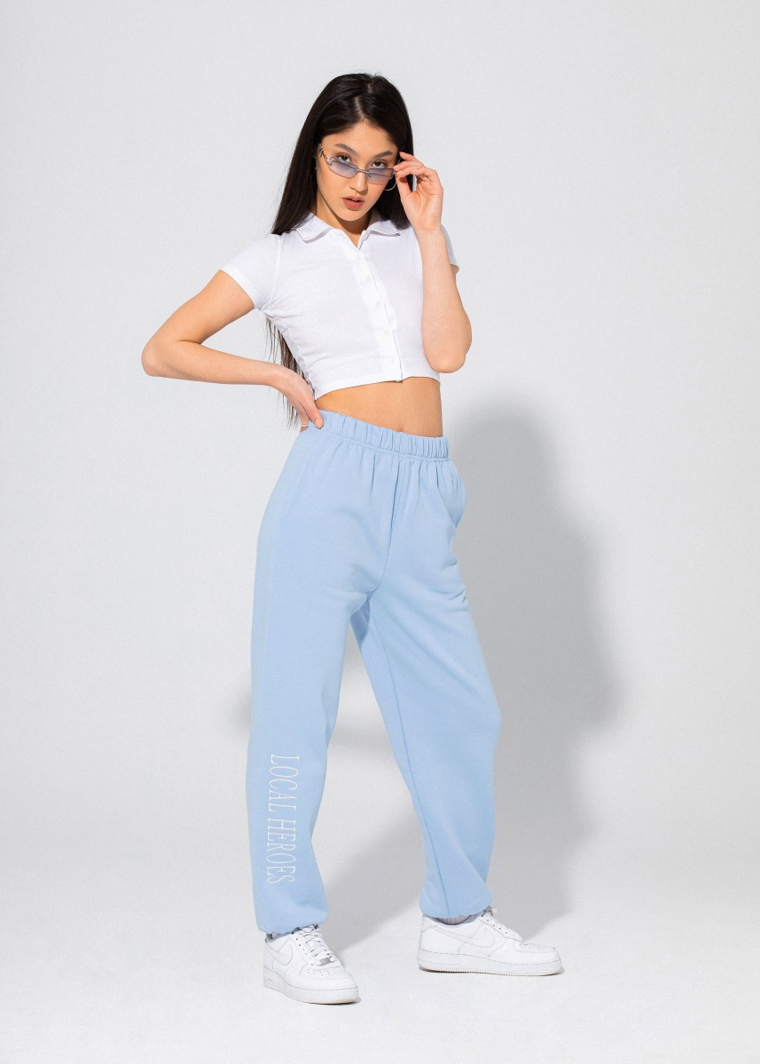 Cotton Track Pants For Women Regular Fit Lounge Pants Lowers (Sky Blue) –  Cupid Clothings