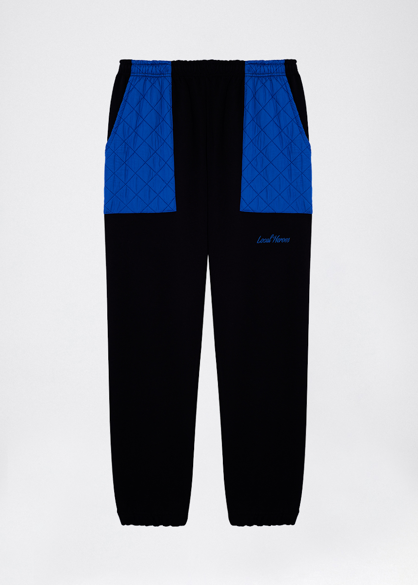 LH BLACK QUILTED SWEATPANTS