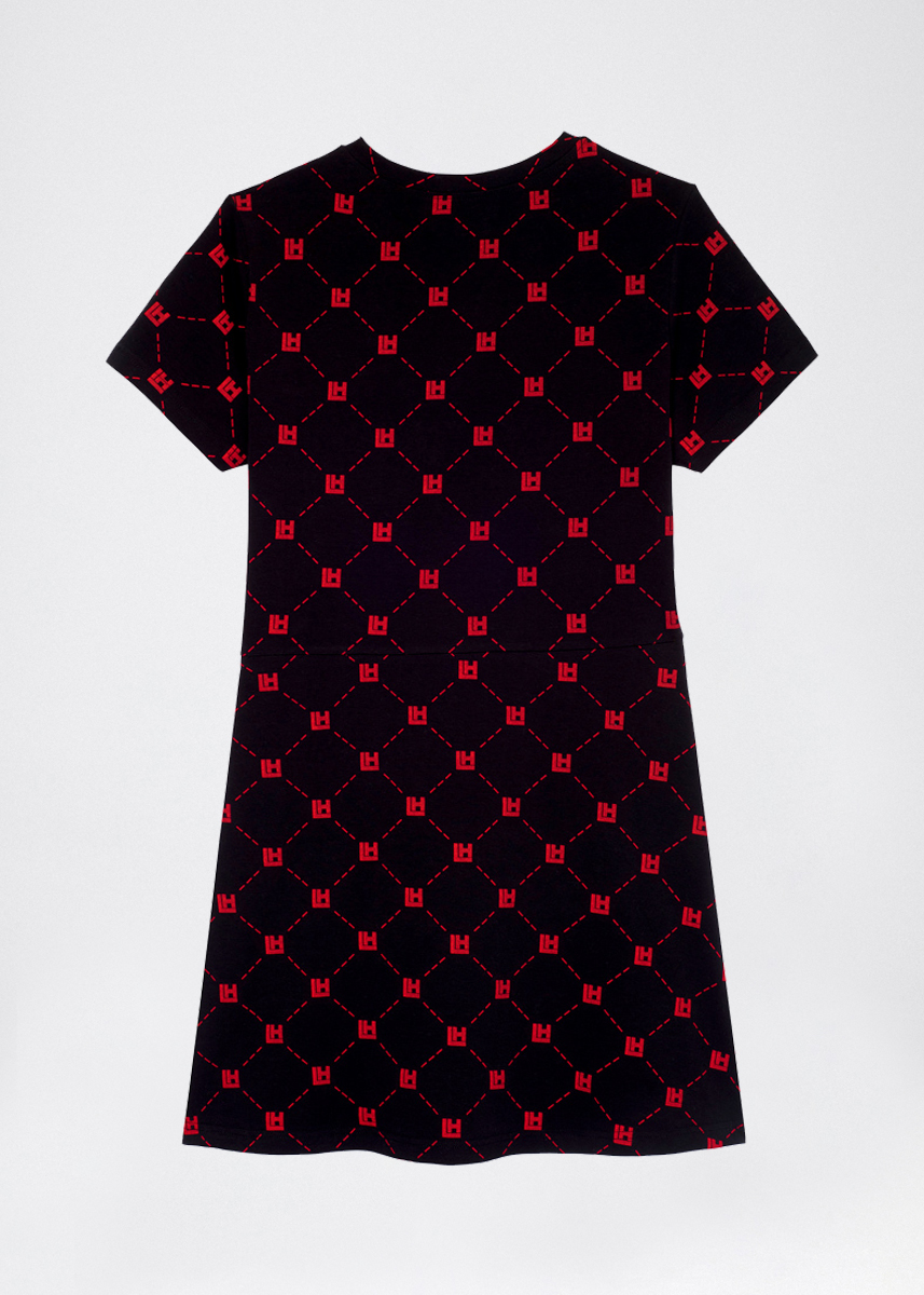 LH MONOGRAM RED N BLACK DRESS