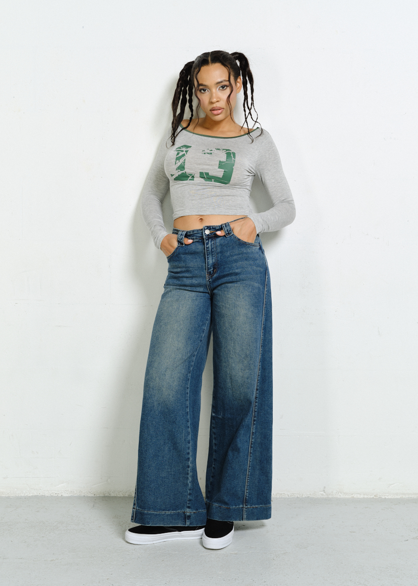 SZARY LONGSLEEVE LUCKY NUMBER