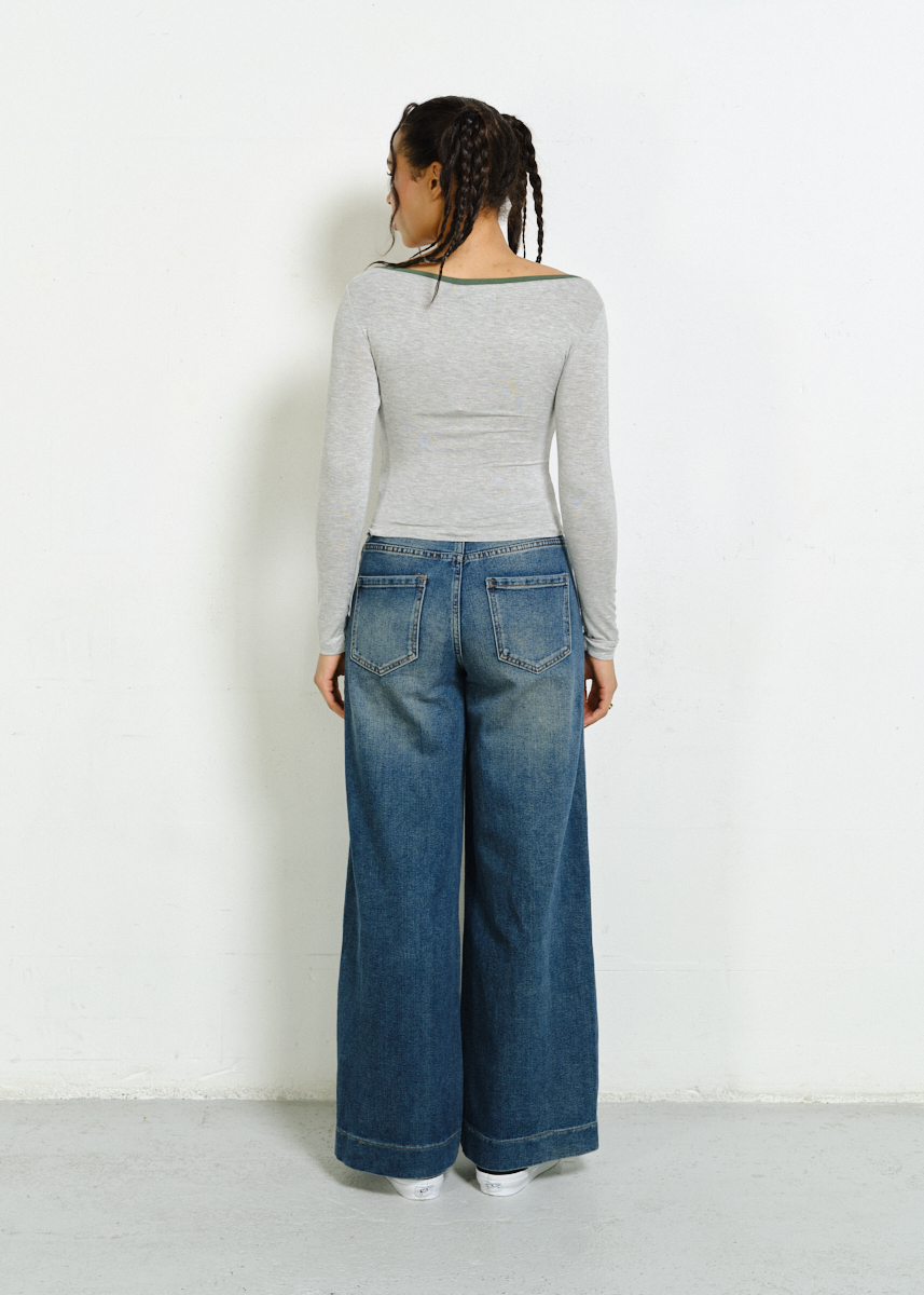 SZARY LONGSLEEVE LUCKY NUMBER