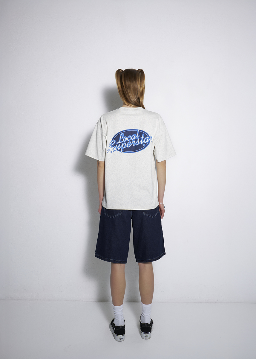 SZARY T-SHIRT LOCAL SUPERSTAR