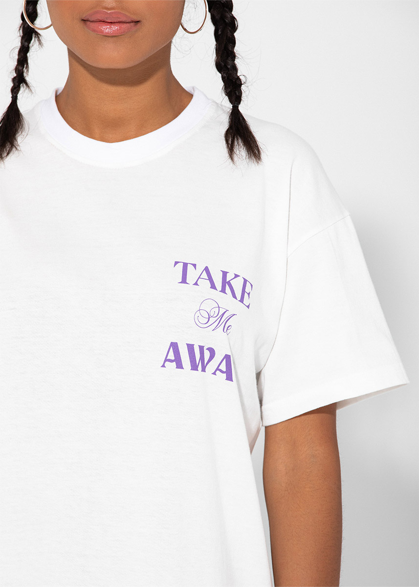 TAKE ME AWAY WHITE OVERSIZED TEE