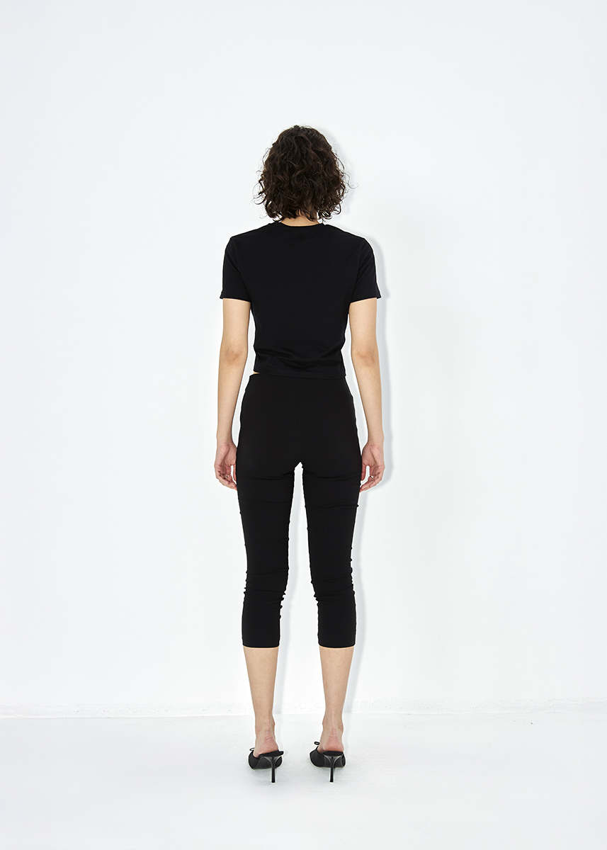 TOP SLIM FIT LH BLUSH RHINESTONES CZARNY